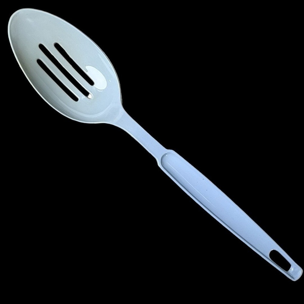 Vintage EKCO Nylon Plastic Slotted Spoon Blue